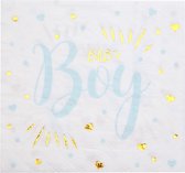 Babyshower servetten Baby Boy blauw wit goud - servet - babyshower - genderreveal - boy