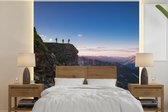 Behang - Fotobehang Zonsopgang bij het Nationaal Park Hohe Tauern in Oostenrijk - Breedte 240 cm x hoogte 240 cm