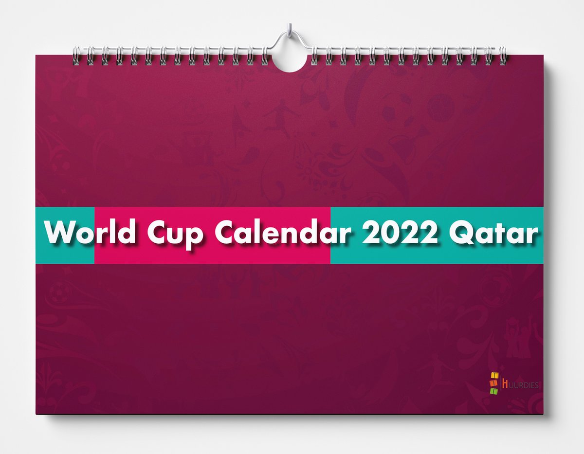 WK 2022 Qatar Kalender - Zie alle wedstrijddagen van het WK - Kalender met schema - 35 x 24 cm