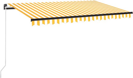 vidaXL Auvent extensible manuellement avec LED 400 x 350 cm Jaune et blanc