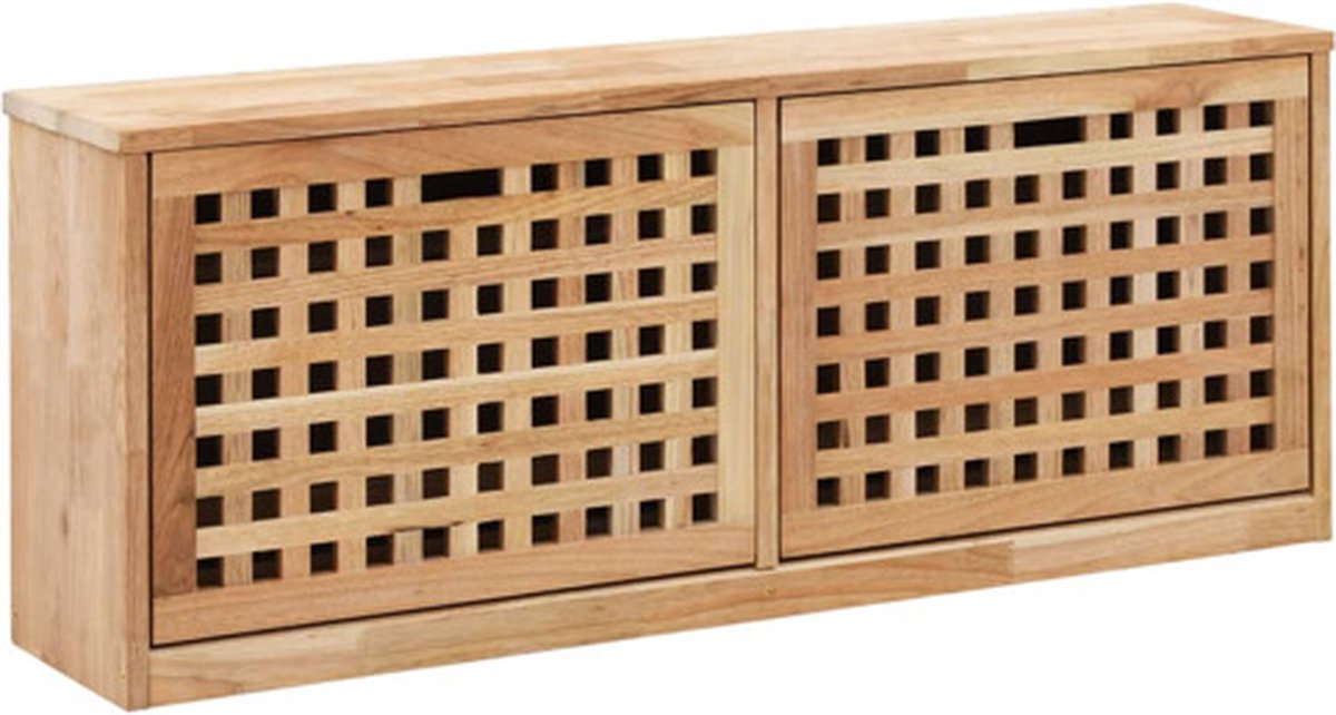 vidaXL Schoenenopbergbank - 94x20x38 - cm - massief - walnotenhout naturel