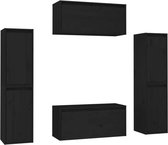 vidaXL-Tv-meubelen-6-st-massief-grenenhout-zwart