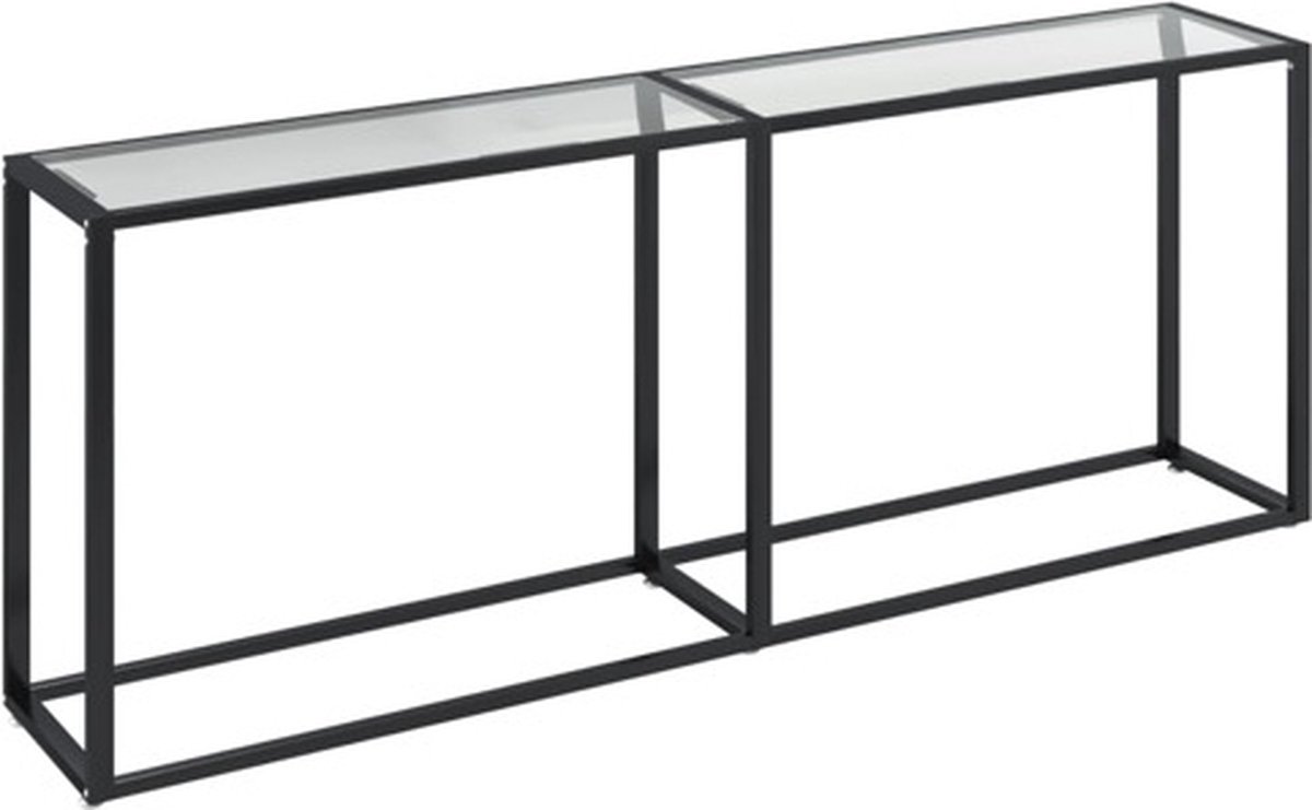 vidaXL Wandtafel - 200x35x75,5 - cm - gehard - glas - transparant Doorzichtig