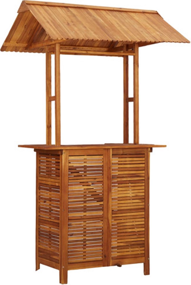 vidaXL Bartafel met dak voor buiten 113x106x217 cm massief acaciahout
