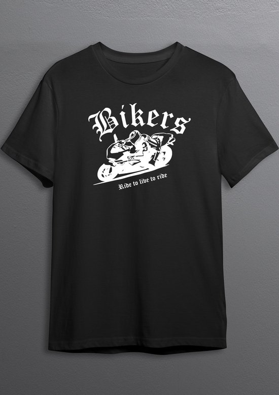 Race Bike | Bikershirt | Zwart T-shirt | opdruk |