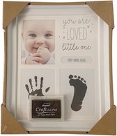 Baby Fotolijst in cadeauverpakking - Inktafdruk baby - Inkt Afdruk Baby Voet / Hand - Kraamcadeau Jongen of Meisje - Babyshower - Kraampakket/Geboorte Cadeau - Baby Art