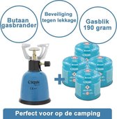 Compact en Lichtgewicht 1-Pits Camping Gasbrander met 4 gasblikken | Kookbrander | Campingkooktoestel | Campingkookgerei | Kooktoestel voor Gasfles | Kamperen | Outdoor gasblik