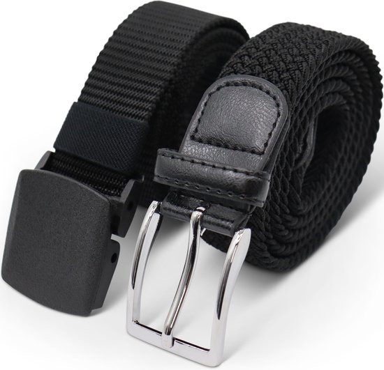 Safekeepers elastische riem - koppelriem - twee riemen - tactical belt - leger riem - Zwart