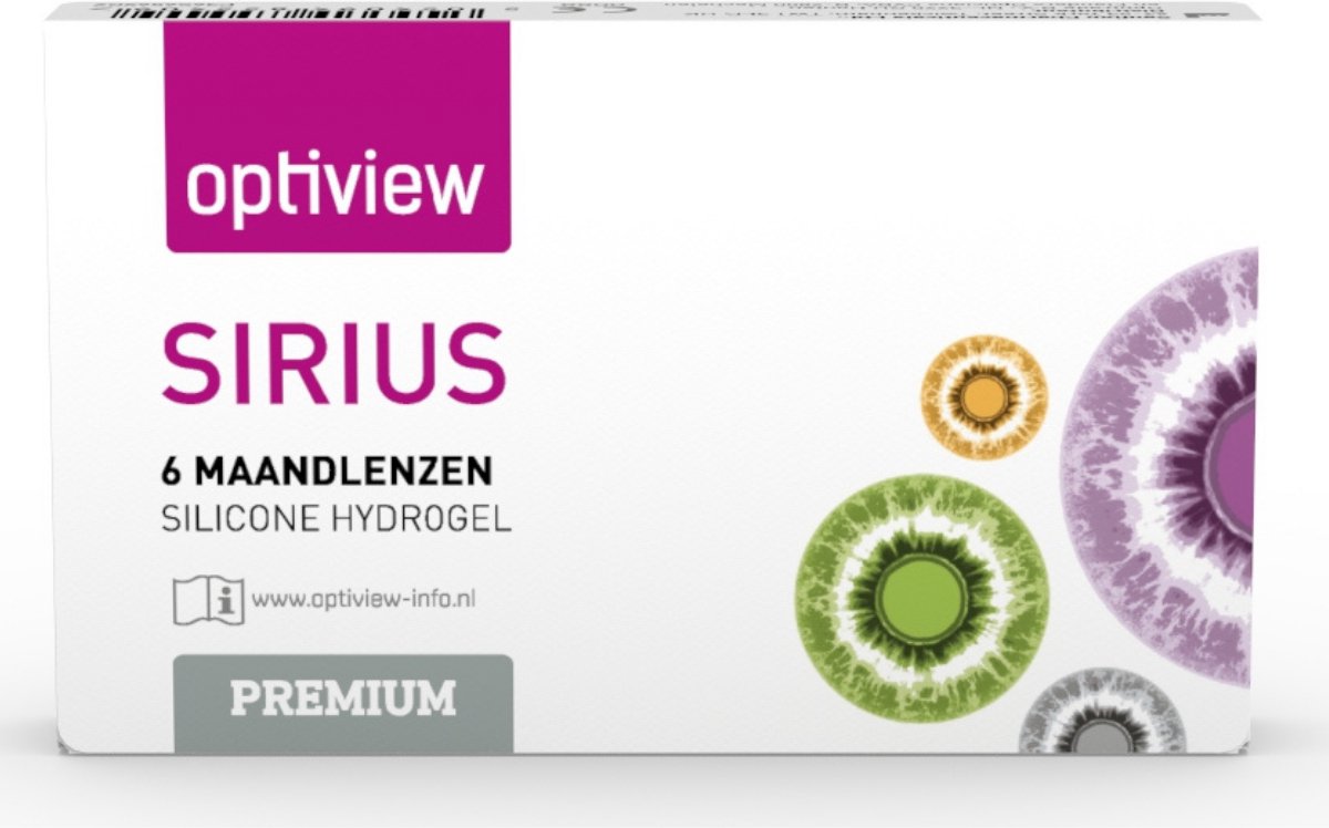 +6.50 – Optiview Sirius Premium - 6 pack - Maandlenzen – Contactlenzen