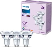 Philips LED Spot - 50 W - GU10 - Koelwit licht - 3 stuks