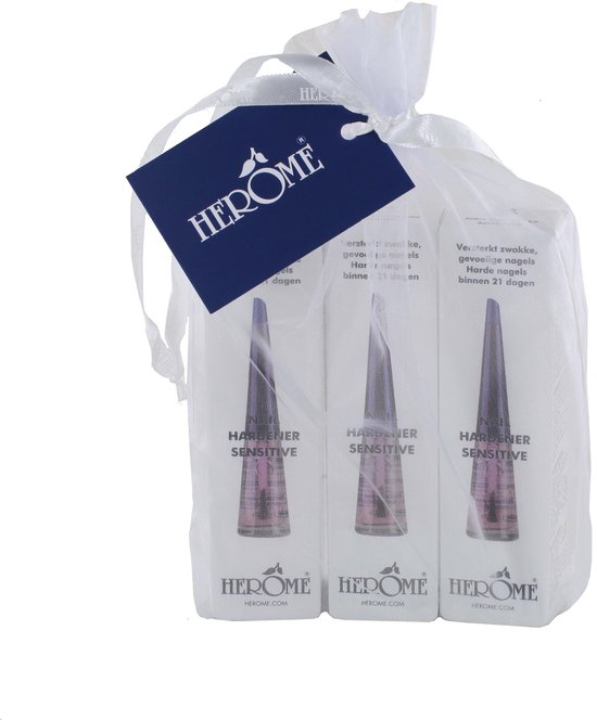 Herome 3Pack Nagelverharder en Base Coat Nail Hardener Sensitive