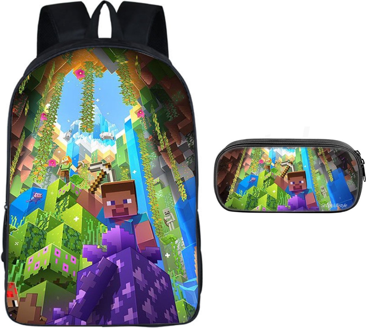 Pixel Pop - rugzak - rugtas - etui - schooltas - 18 liter - 3 vakken