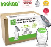 HAAKAA - Siliconen Borstkolf - 150ml + Siliconen Deksel - Borstvoeding - Lekschaal