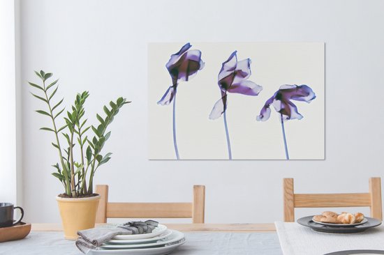 Tableau sur toile Trois Iris - 90x60 cm - Décoration murale