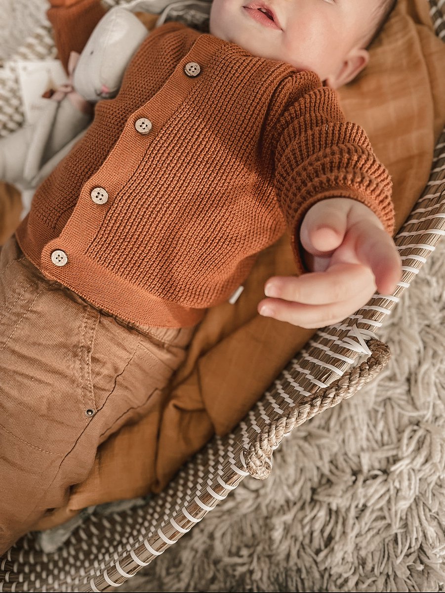 Panier à langer au crochet BabyRace - marron