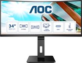 AOC CU34P2C - 34 Zoll WQHD Curved Monitor (3440x1440, 100 Hz, HDMI, DisplayPort, USB-C, USB Hub) schwarz