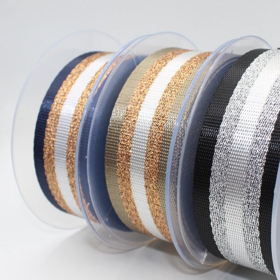 5 Mètres de sangle rayé brillante 38mm