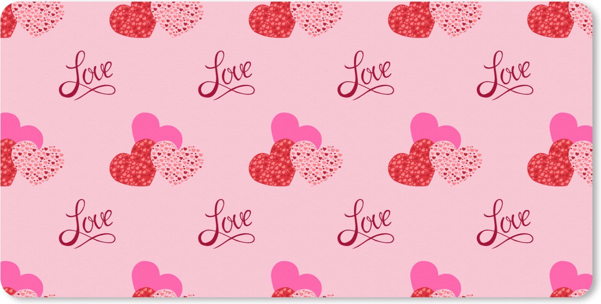 Muismat XXL 100x50 cm - Bureau onderlegger - Bureau mat Love - Design - Liefdes cadeau - Bureaumat - Gaming mousepad xl - Bureaulegger groot - Computer deskmat