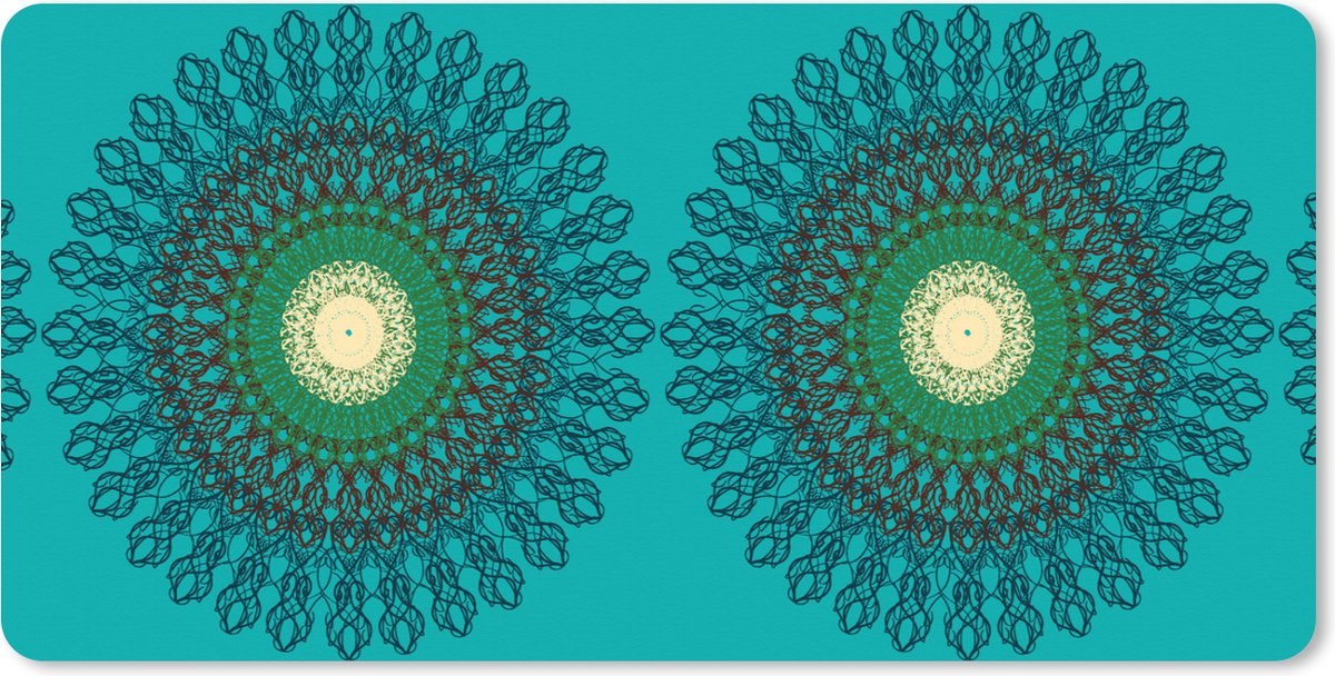 Muismat XXL 120x60 cm - Bureau onderlegger - Bureau mat Mandala - Design - Patronen - Filigraan - Bureaumat - Gaming mousepad xl - Bureaulegger groot - Computer deskmat