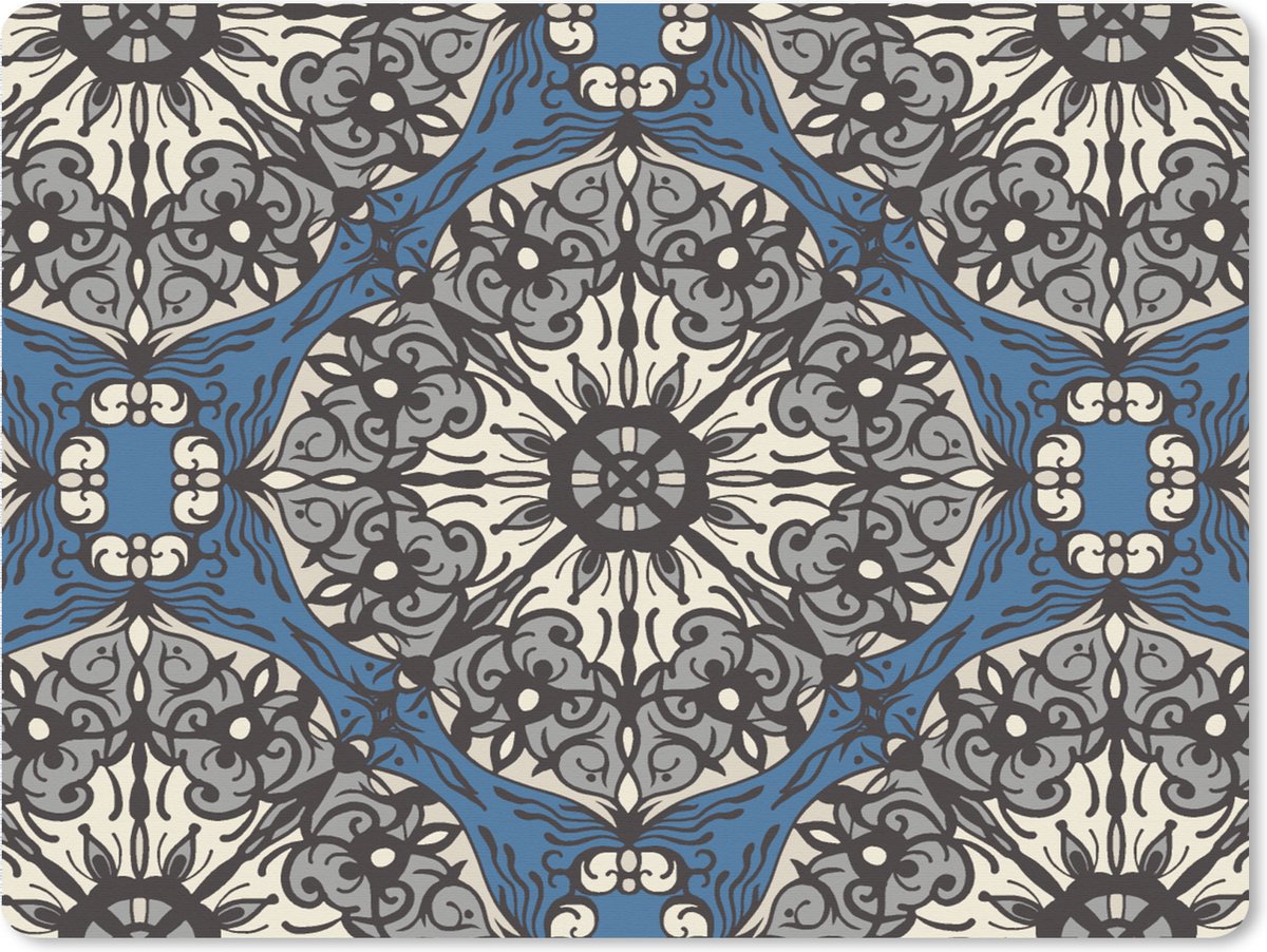Muismat XXL 80x60 cm - Bureau onderlegger - Bureau mat Mandala - Patronen - Vintage - Bureaumat - Gaming mousepad xl - Bureaulegger groot - Computer deskmat