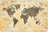 Tapis de souris XXL - Sous-main - Tapis de bureau - Carte du Wereldkaart - Journal - Doré - 120x80 cm - Tapis de souris XXL