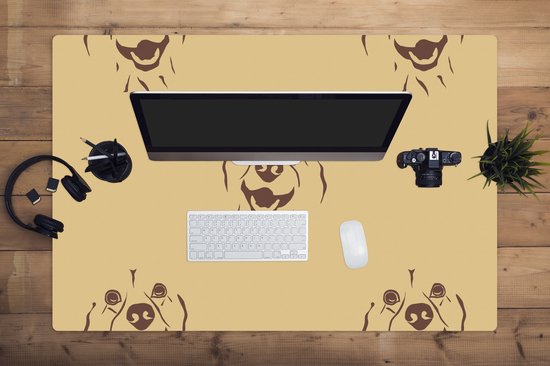 Muismat XXL 120x80 cm - Bureau onderlegger - Bureau mat Hond - Vintage - Patroon - Jongens - Bureaumat - Gaming mousepad xl - Bureaulegger groot - Computer deskmat