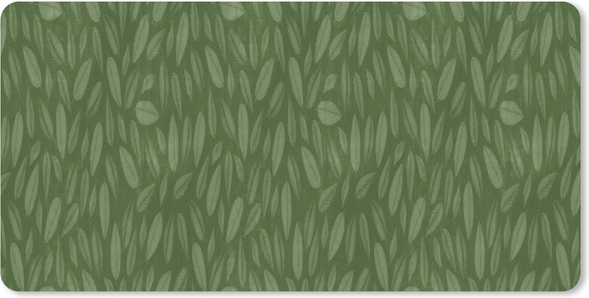 Muismat XXL 100x50 cm - Bureau onderlegger - Bureau mat Patroon - Bladeren - Groen - Bureaumat - Gaming mousepad xl - Bureaulegger groot - Computer deskmat