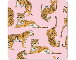 Muismat XXL 40x40 cm - Bureau onderlegger - Bureau mat Patroon - Tiger - Dieren - Bureaumat - Gaming mousepad xl - Bureaulegger groot - Computer deskmat