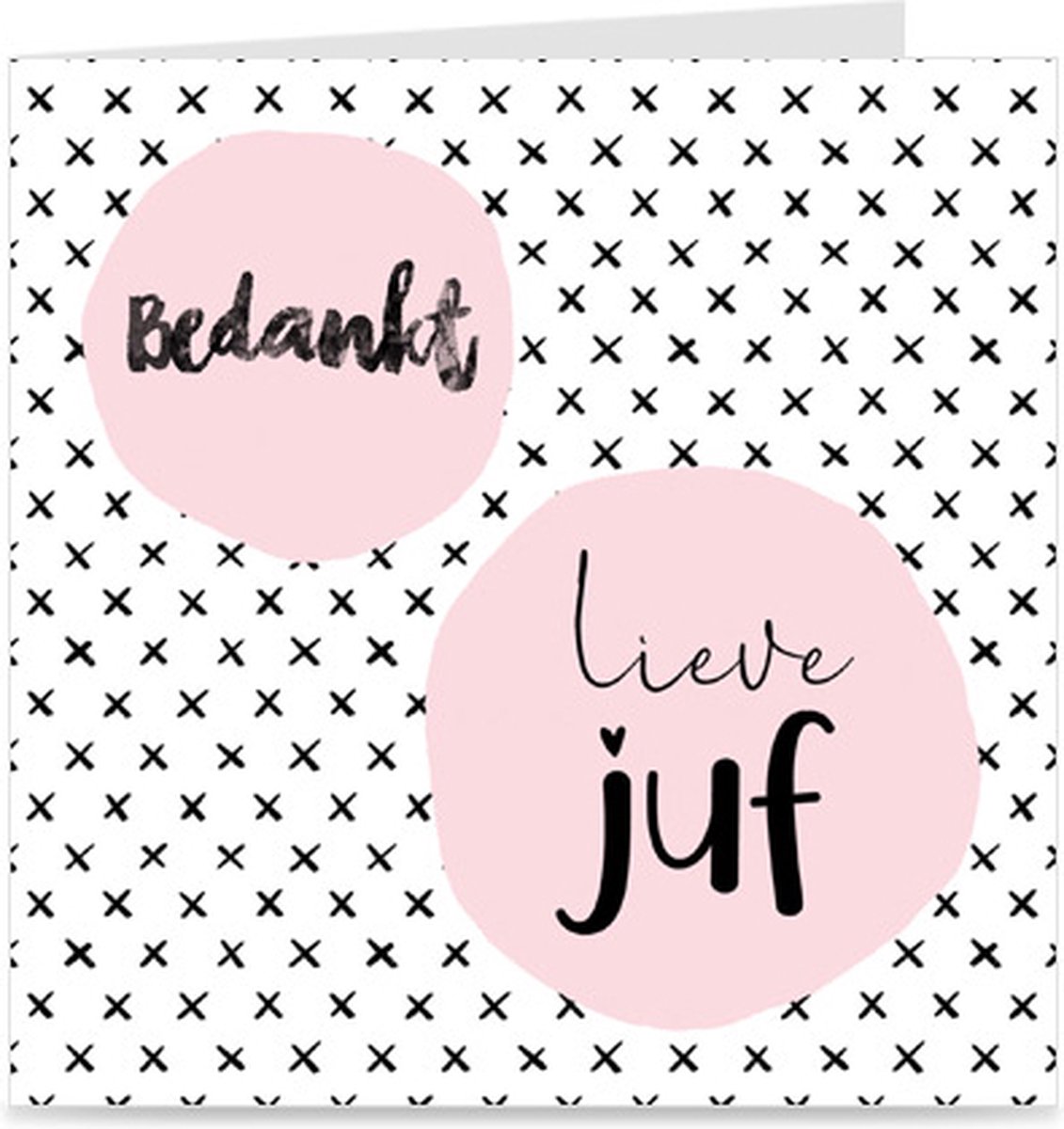 BEDANKT LIEVE JUF | kaart / wenskaart met envelop