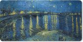 Muismat XXL - Bureau onderlegger - Bureau mat - De Sterrennacht - Vincent van Gogh - 90x45 cm - XXL muismat