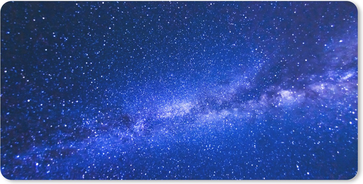 Muismat XXL 100x50 cm - Bureau onderlegger - Bureau mat Melkweg bij een blauwe hemel - Bureaumat - Gaming mousepad xl - Bureaulegger groot - Computer deskmat