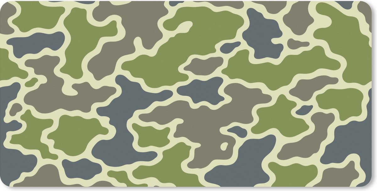 Muismat XXL 120x60 cm - Bureau onderlegger - Bureau mat Groen camouflage patroon - Bureaumat - Gaming mousepad xl - Bureaulegger groot - Computer deskmat