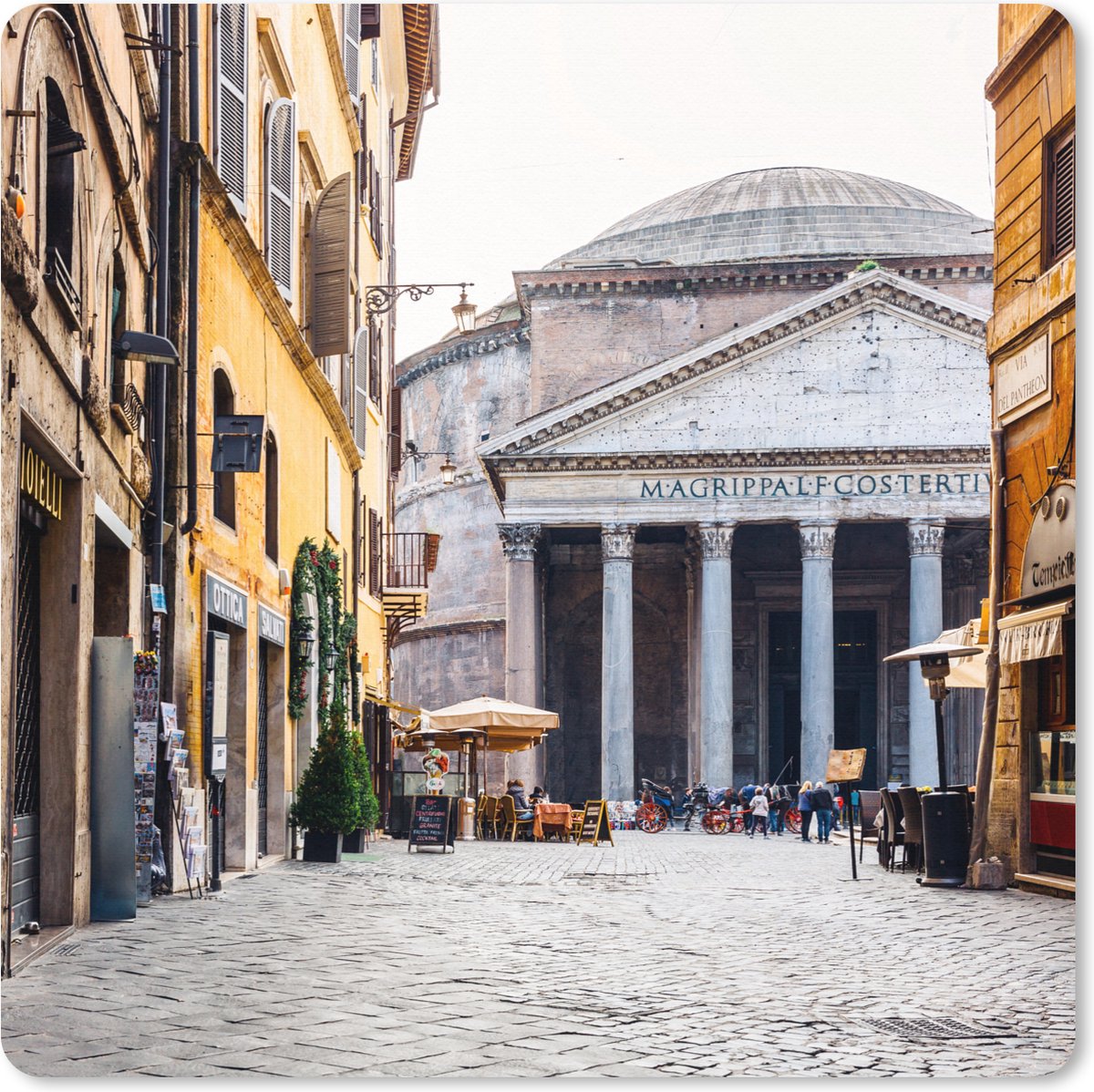 Muismat XXL 40x40 cm - Bureau onderlegger - Bureau mat Steeg in het oude Rome - Bureaumat - Gaming mousepad xl - Bureaulegger groot - Computer deskmat