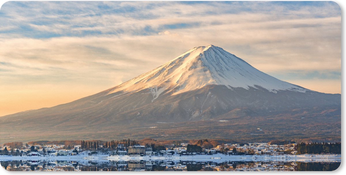 Muismat XXL 120x60 cm - Bureau onderlegger - Bureau mat Iconisch beeld van de Fuji berg in de Japanse prefectuur Yamanashi - Bureaumat - Gaming mousepad xl - Bureaulegger groot - Computer deskmat