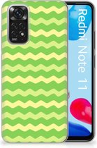 Smartphone hoesje Xiaomi Redmi 10 | Redmi Note 11 4G TPU Case Waves Green