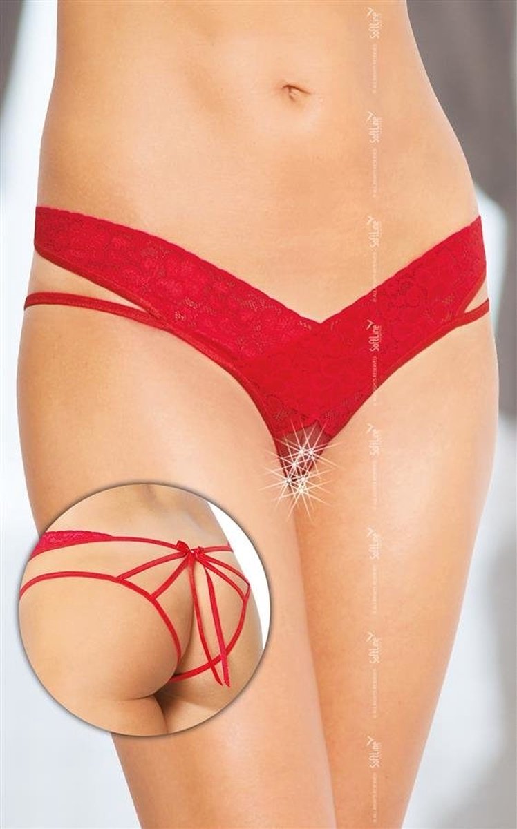 Softline- kanten string- rood S/M