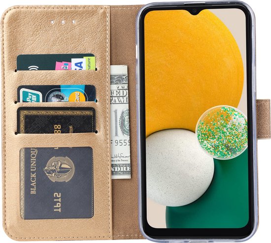 Coque Samsung Galaxy A13 4G - Or - Coque Samsung A13 4G - Etui livre Samsung A13 4G - Arara