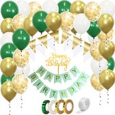 Happy Birthday Slingers Verjaardag Versiering Gouden Helium Ballonnen Abraham Feest Versiering Groen Confetti Ballon