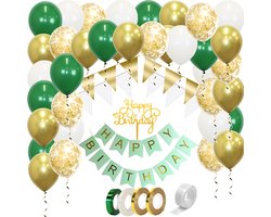 Happy Birthday Slingers Verjaardag Versiering Gouden Helium Ballonnen Abraham Feest Versiering Groen Confetti Ballon Happy Birthday Slingers Verjaardag Versiering Gouden Helium Ballonnen Abraham Feest Versiering Groen Confetti Ballon
