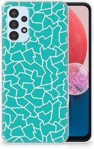 Back Case Siliconen Hoesje Samsung Galaxy A13 4G Telefoonhoesje Cracks Blue