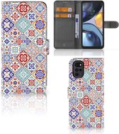 Book Case met foto Motorola Moto G22 GSM Hoesje Tiles Color