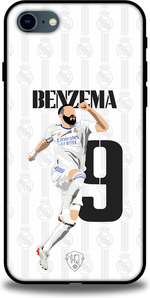 Benzema Real Madrid hoesje - Apple iPhone 7 / 8 / SE (2020) - backcover - wit