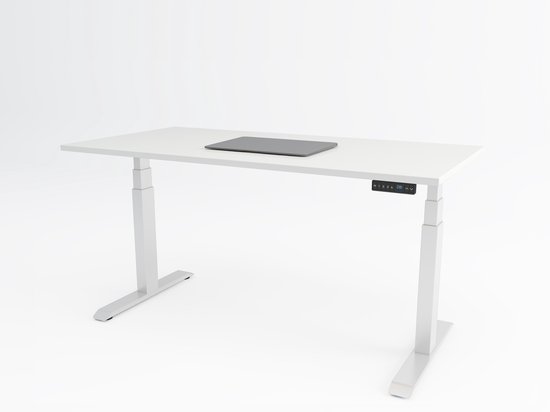 Tri-desk Premium | Elektrisch zit-sta bureau | Wit onderstel | Wit blad | 200 x 80 cm