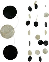 Decoratieve schelpen guirlande, zwart / wit, ca. 164 cm lang.