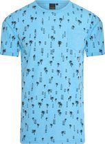 Mario Russo T-shirt - Blauw - Surf Patroon - Zomershirt - L
