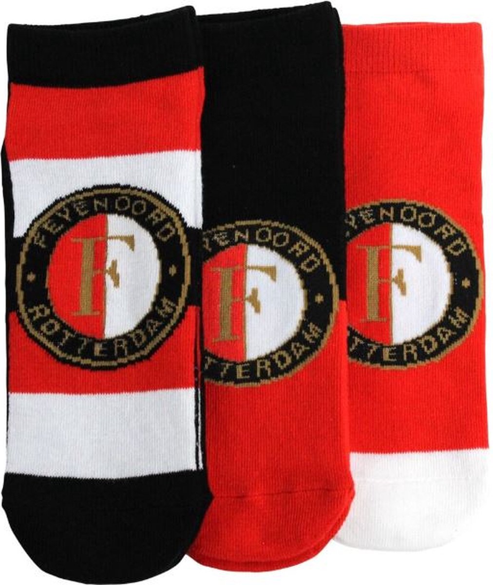 Feyenoord Sneakersokken / Enkelsokken | 3 paar Sokken | Maat 35-38