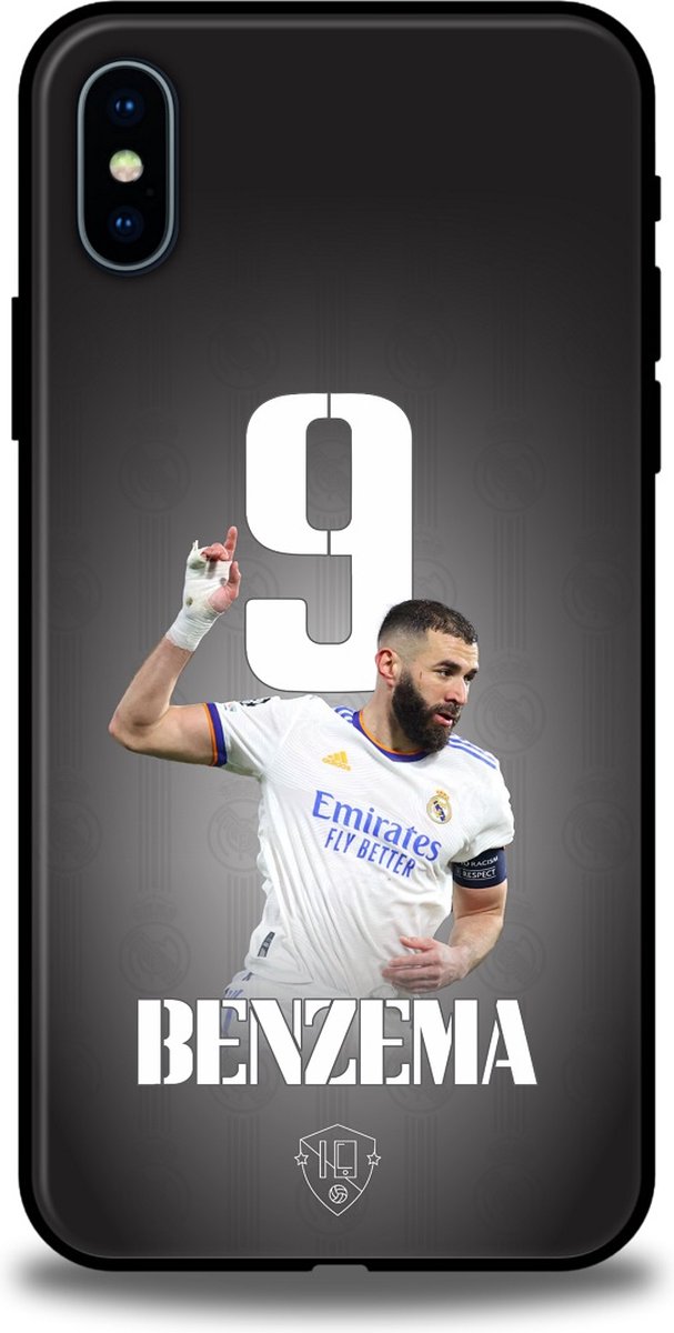 Benzema Real Madrid hoesje - Apple iPhone X/Xs - backcover - softcase - zwart