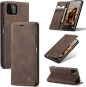 CaseMe - Hoesje geschikt voor Samsung Galaxy A22 5G - Wallet Book Case - Magneetsluiting - Donker Bruin