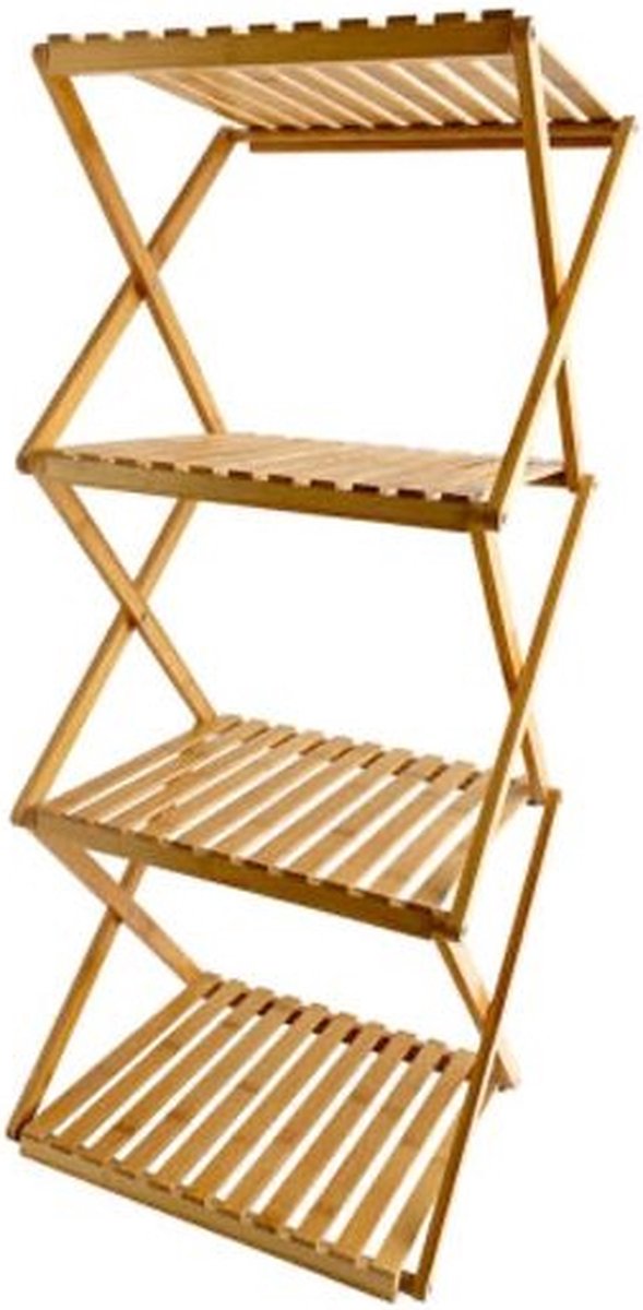 HIT Bamboe rek - Badkamer rek - Opvouwbaar - 93,5 x 33,5 x 40 cm | bol