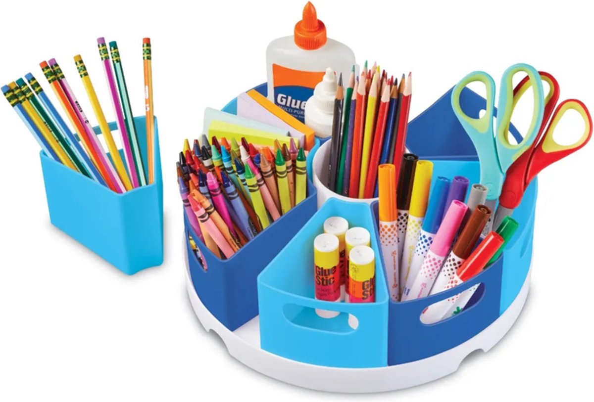 Pennenbak met uitneembare vakjes XL - Blauw